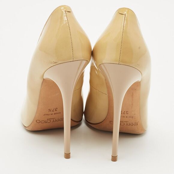 Jimmy Choo Beige Patent Leather Abel Pumps Size 37.5 - Picture 5 of 7